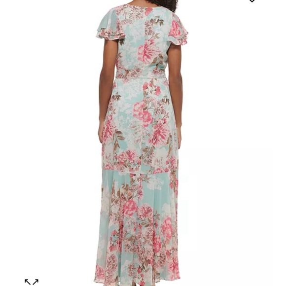 - Eliza J Romantic Floral Wrap maxi dress size 8 - Picture 2 of 11